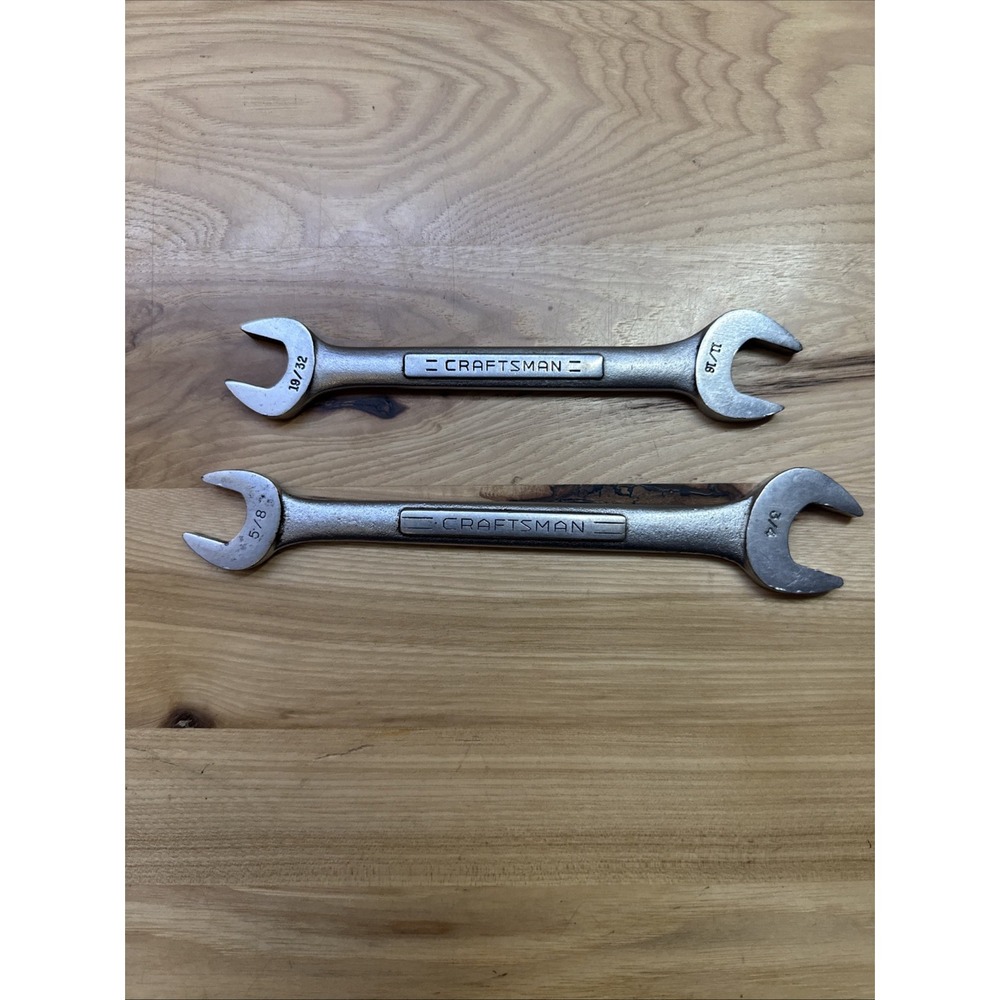 Lot of 2 Craftsman 3/4X5/8 & 19/32X11/16 Double Open End Wrench V 44581,44582